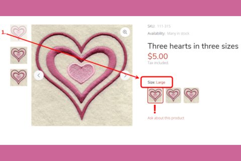 Machine embroidery design. Lovely hearts in three sizes. Three different hearts in each other. The symbol of the heart represents love. This embroidery design suits for wedding or Valentine's Day, or just for somebody with love. Love is love.