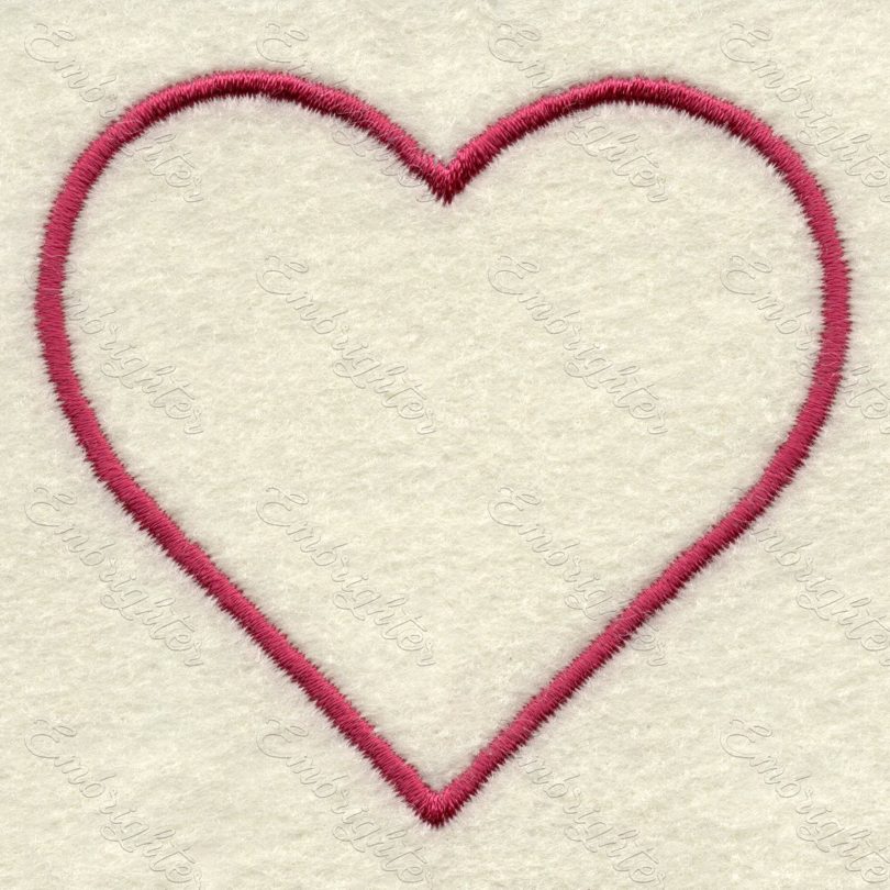 Machine embroidery design. Lovely simple heart. Love is love.