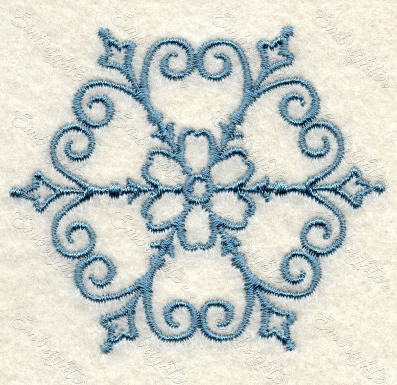 Machine embroidery design. Beautiful snowflake 01, useful for Christmas time.