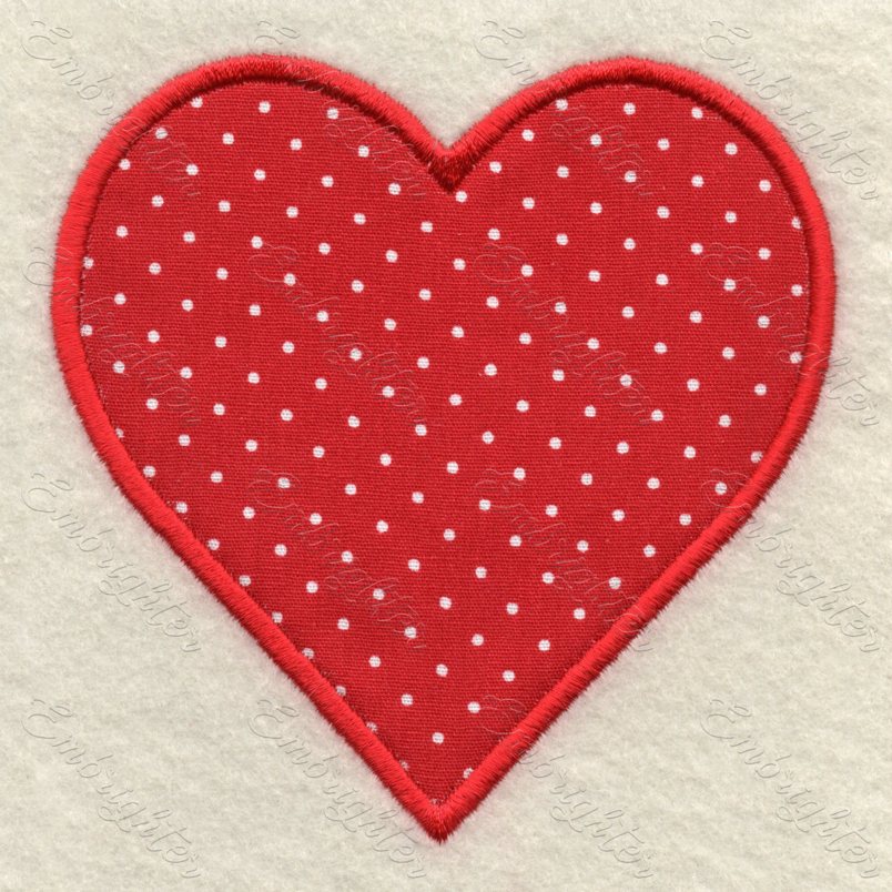 Machine embroidery design. Lovely applique heart. Love is love.