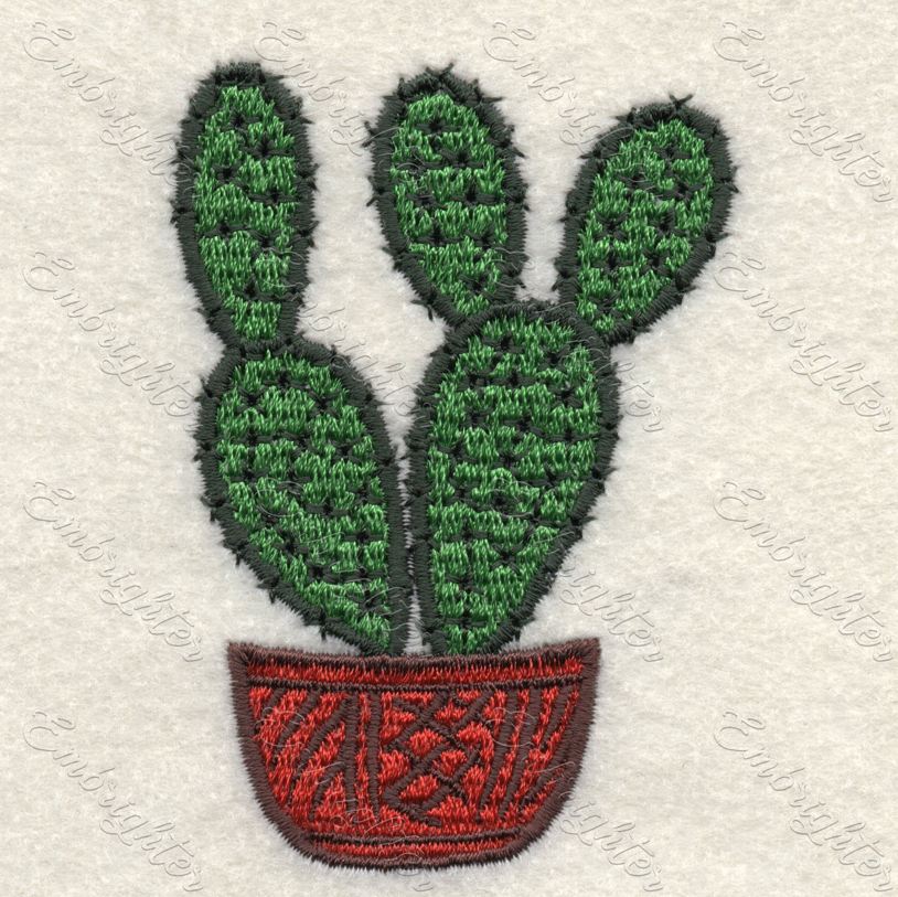 Machine embroidery design. Charming cactus pattern 03.