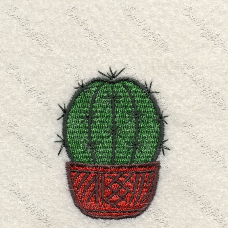 Machine embroidery design. Charming cactus pattern 06.