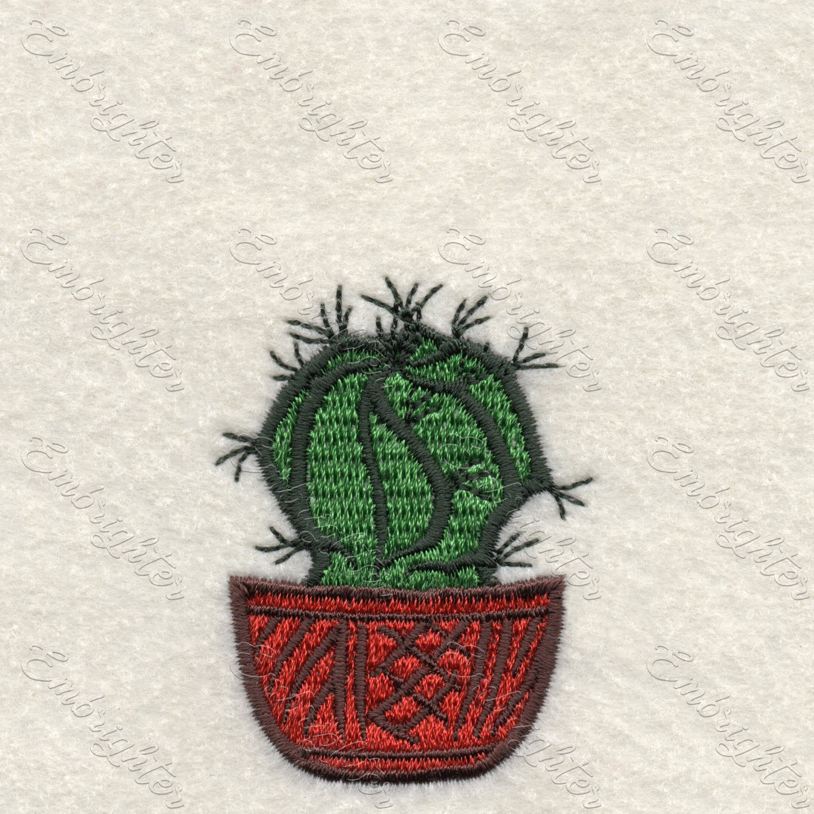 Machine embroidery design. Charming cactus pattern 08.