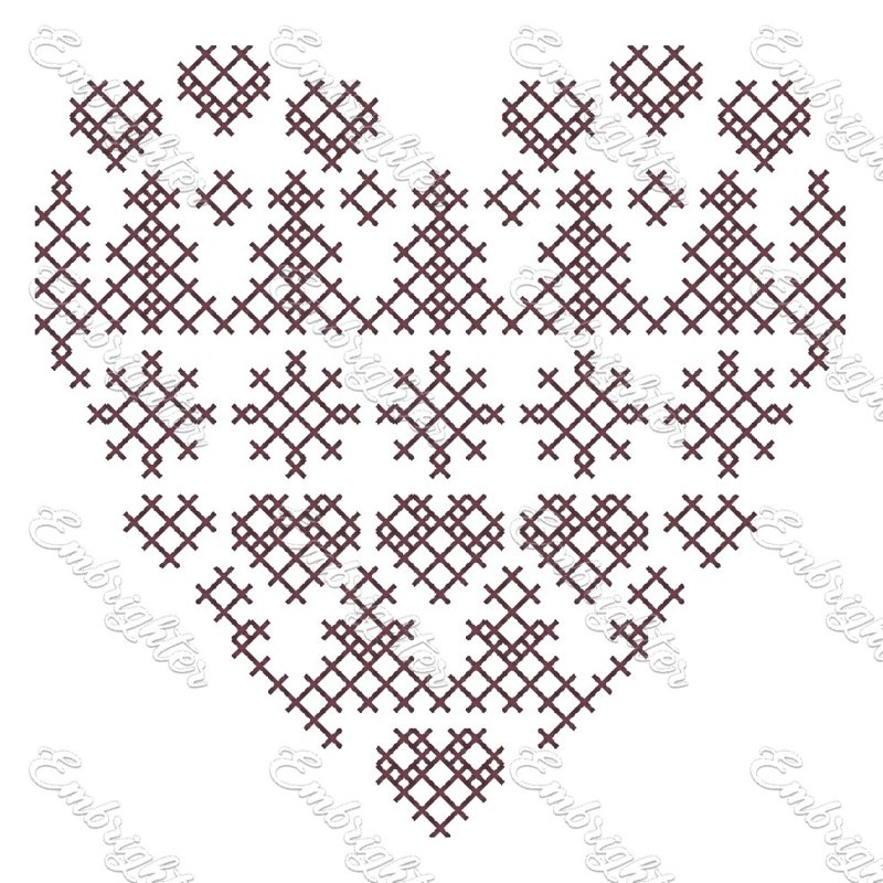 Cross-Stitched Hearts (embroidery pattern)