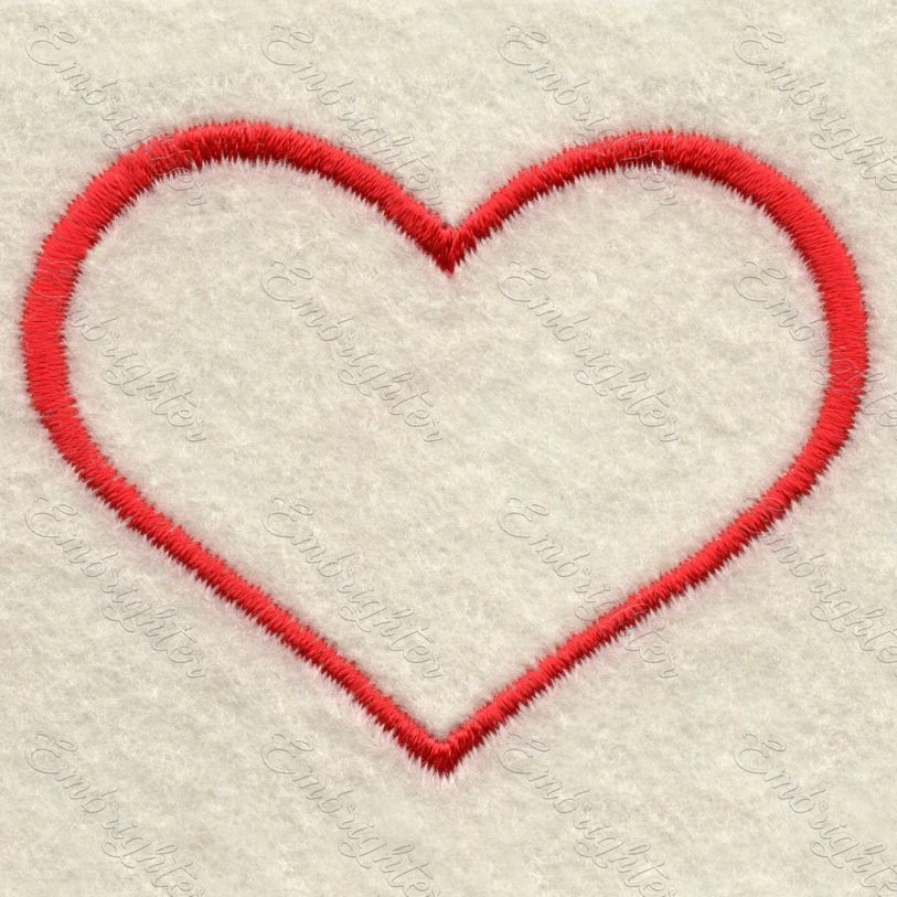 Machine embroidery design. Lovely simple heart. Love is love.