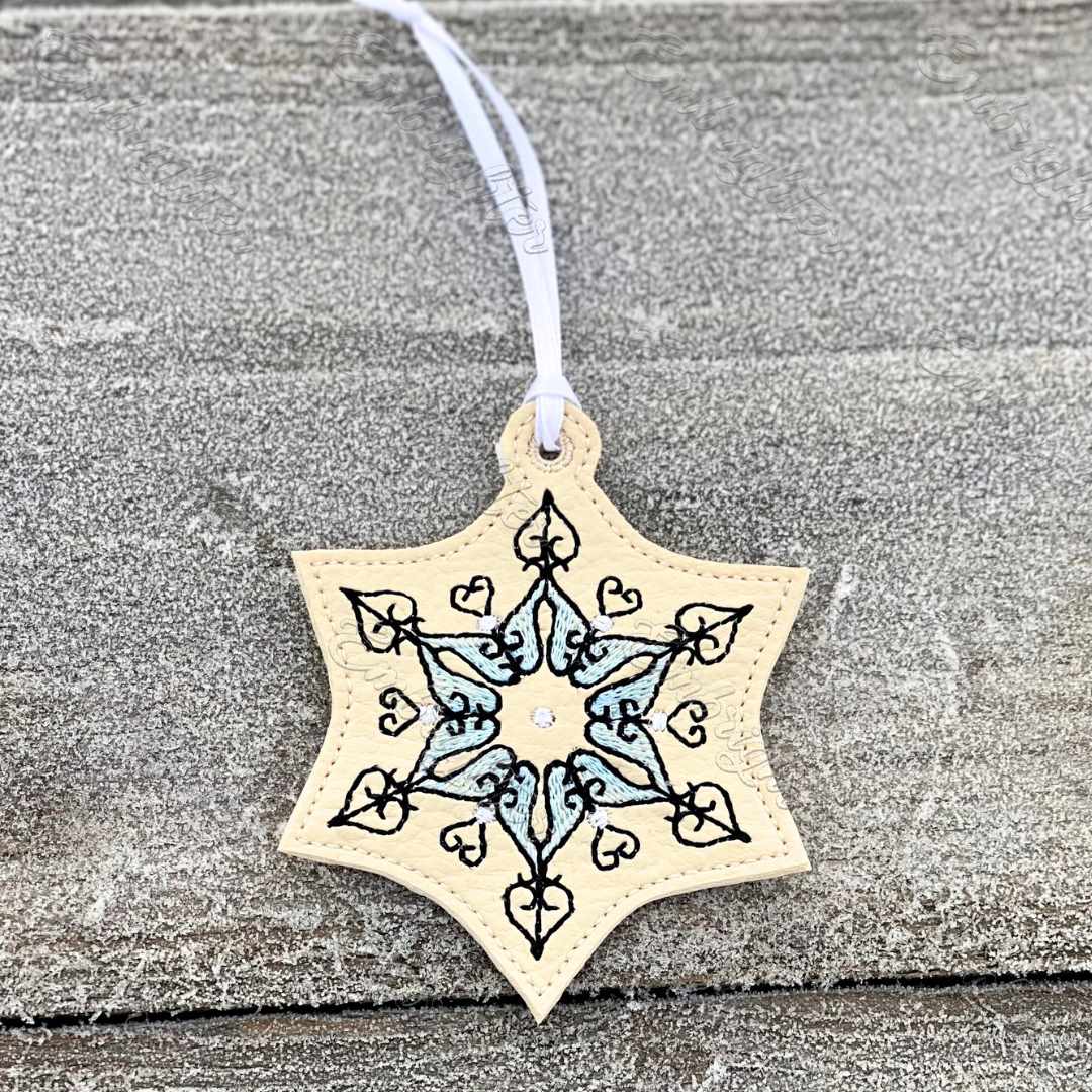 Handmade Snowflake With White Thread Embroidery Hearts Shape - Temu