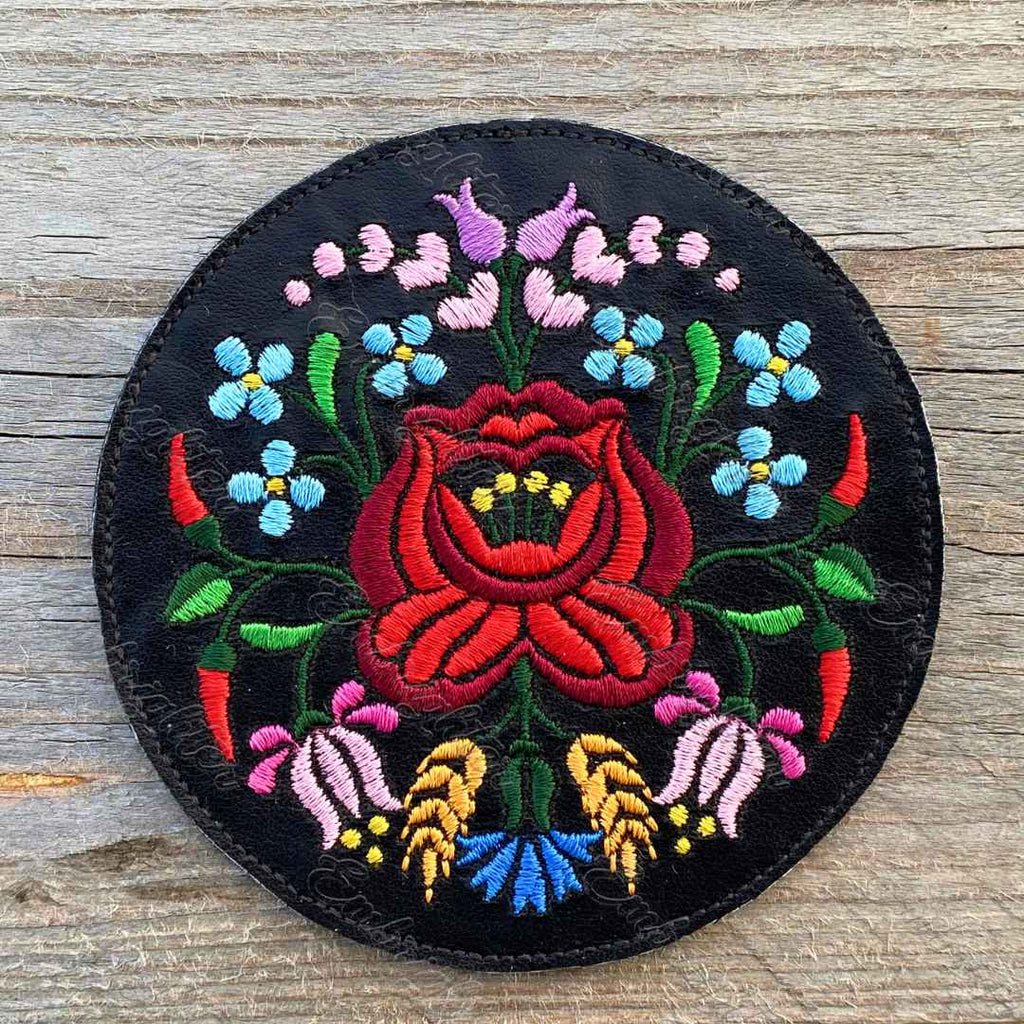 Kalocsa coaster ITH - Eastern European inspired embroidery design