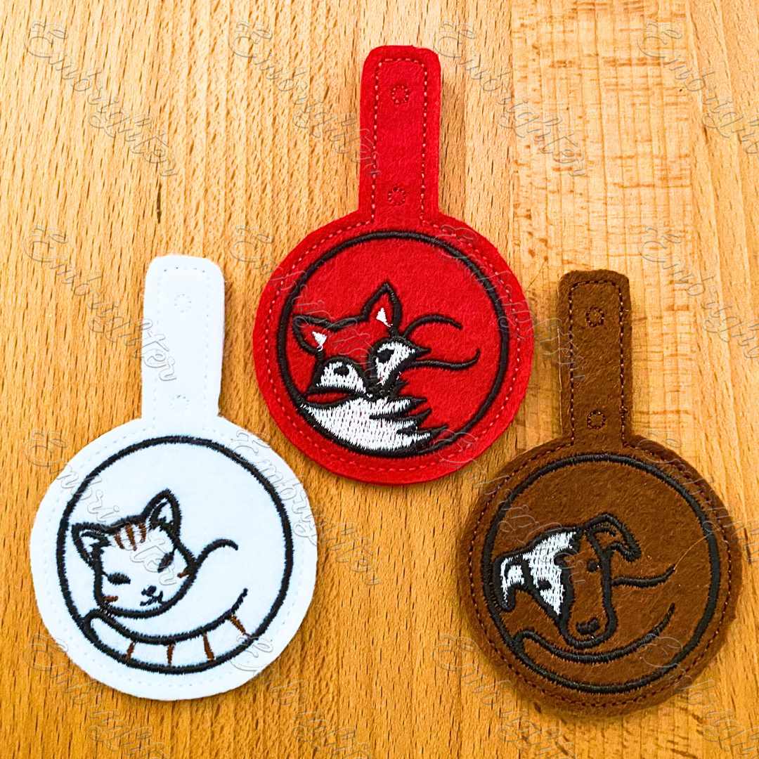 Curled up animals ITH keychain embroidery design set – Embrighter