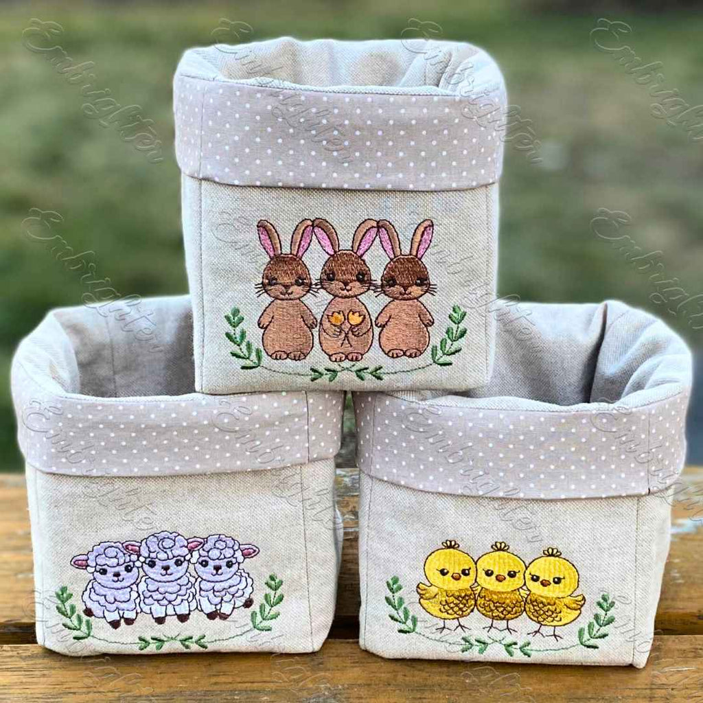 Easter Animals machine embroidery design Set