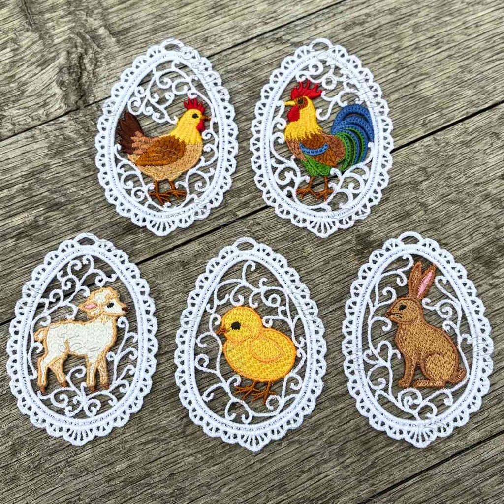Easter Garden Lace FSL Embroidery Design Set