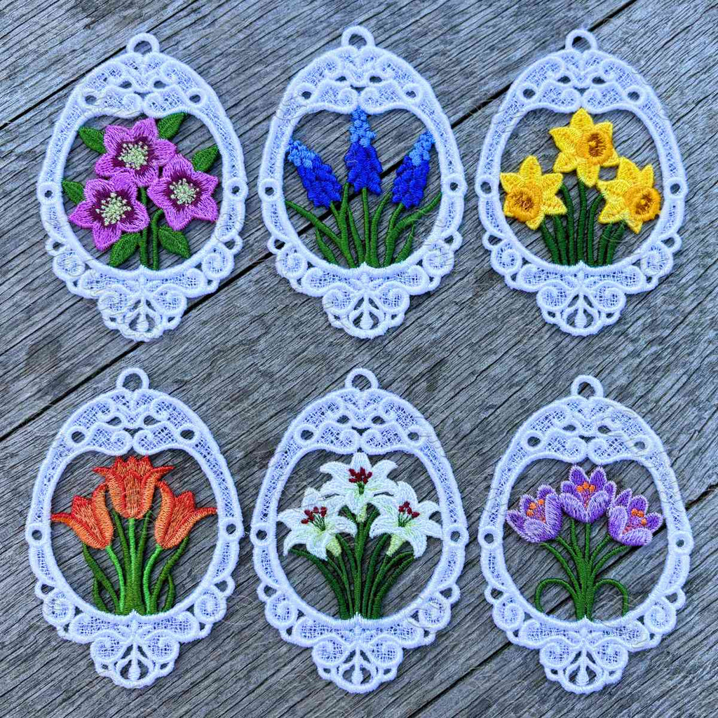 FSL Easter Egg Flower Set FSL Embroidery Designs