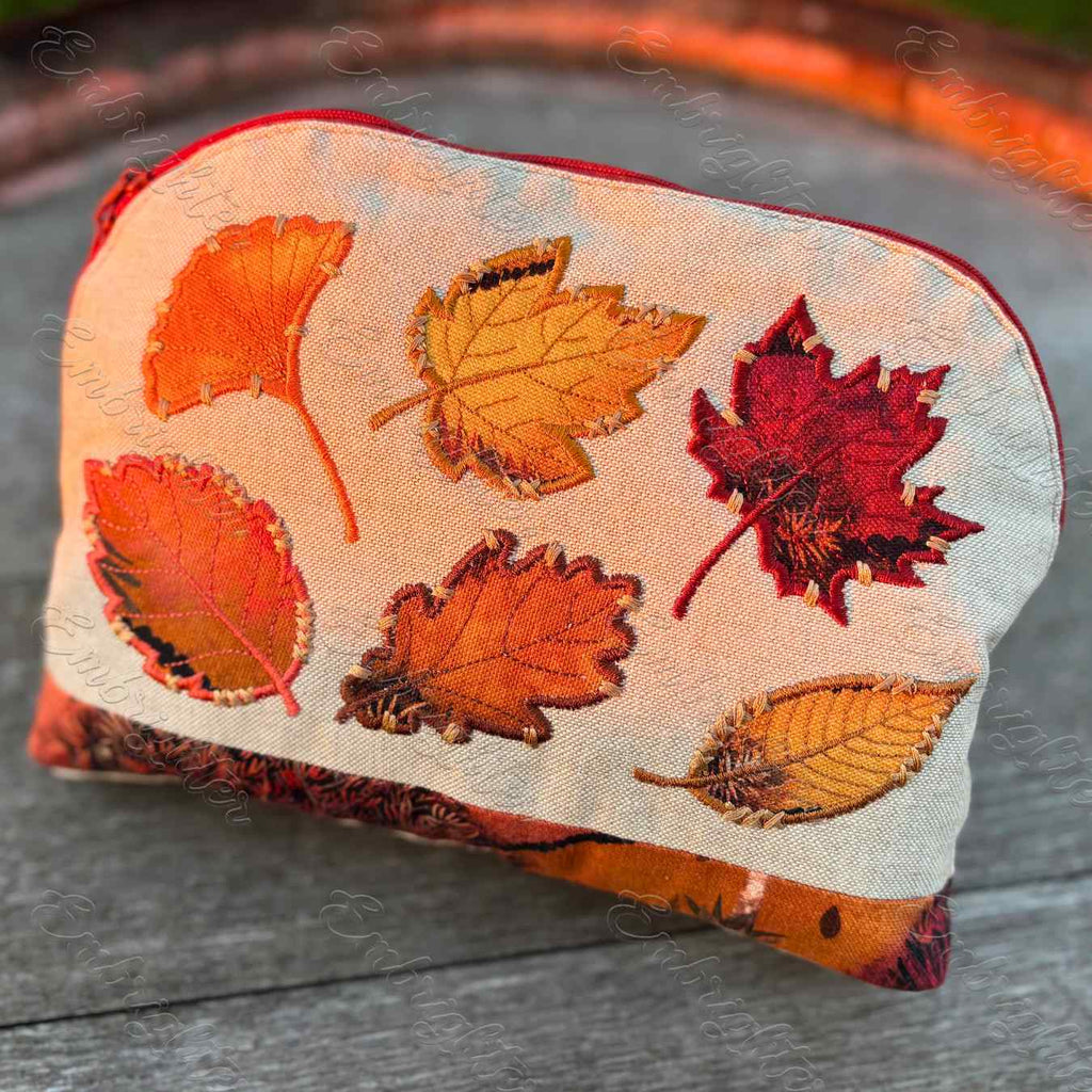 Applikation Herbstblatt Set mit nachgeahmtem Handstich-Stickmuster