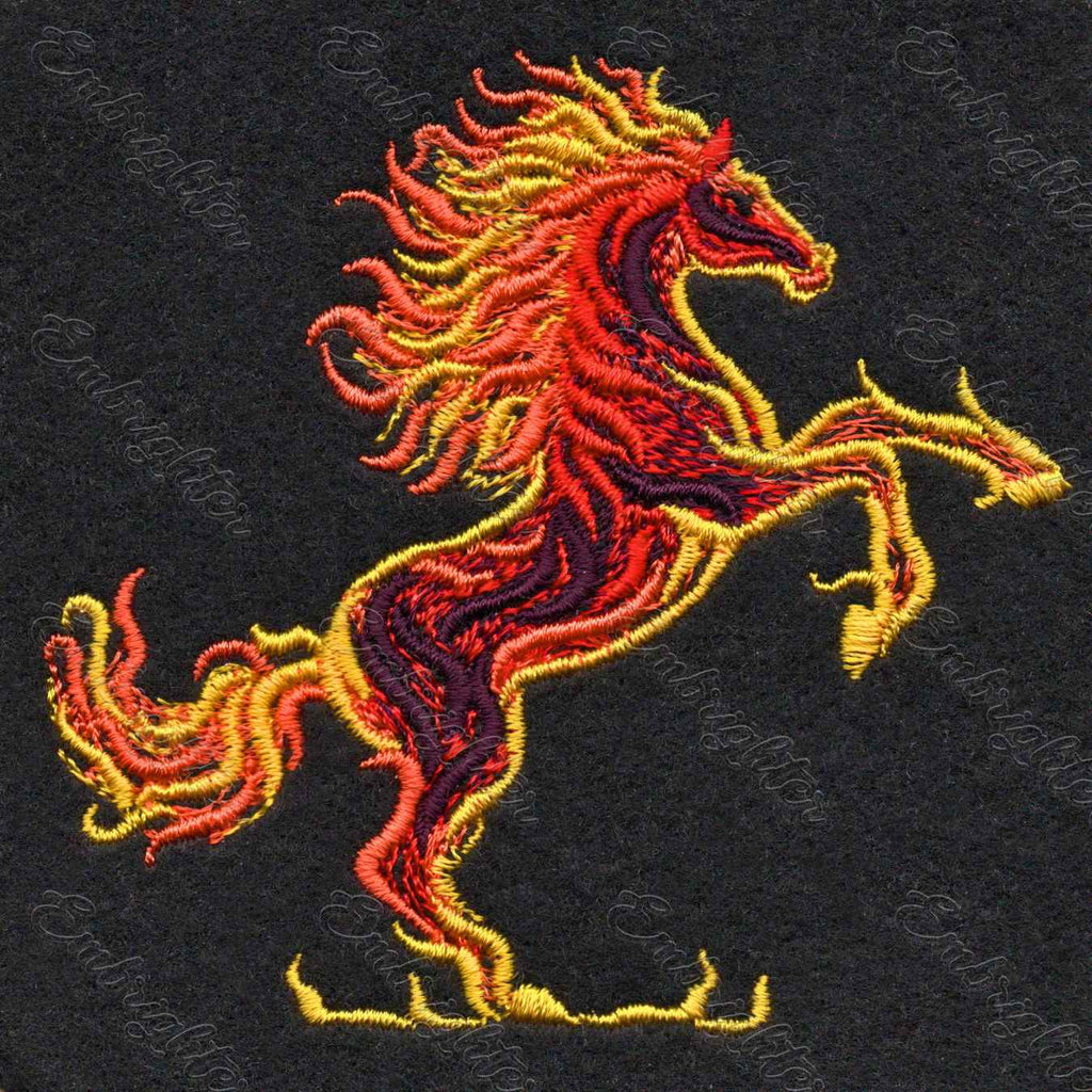 Fire Horse Embroidery Design – Small Size (4×4" Hoop /10×10 cm)