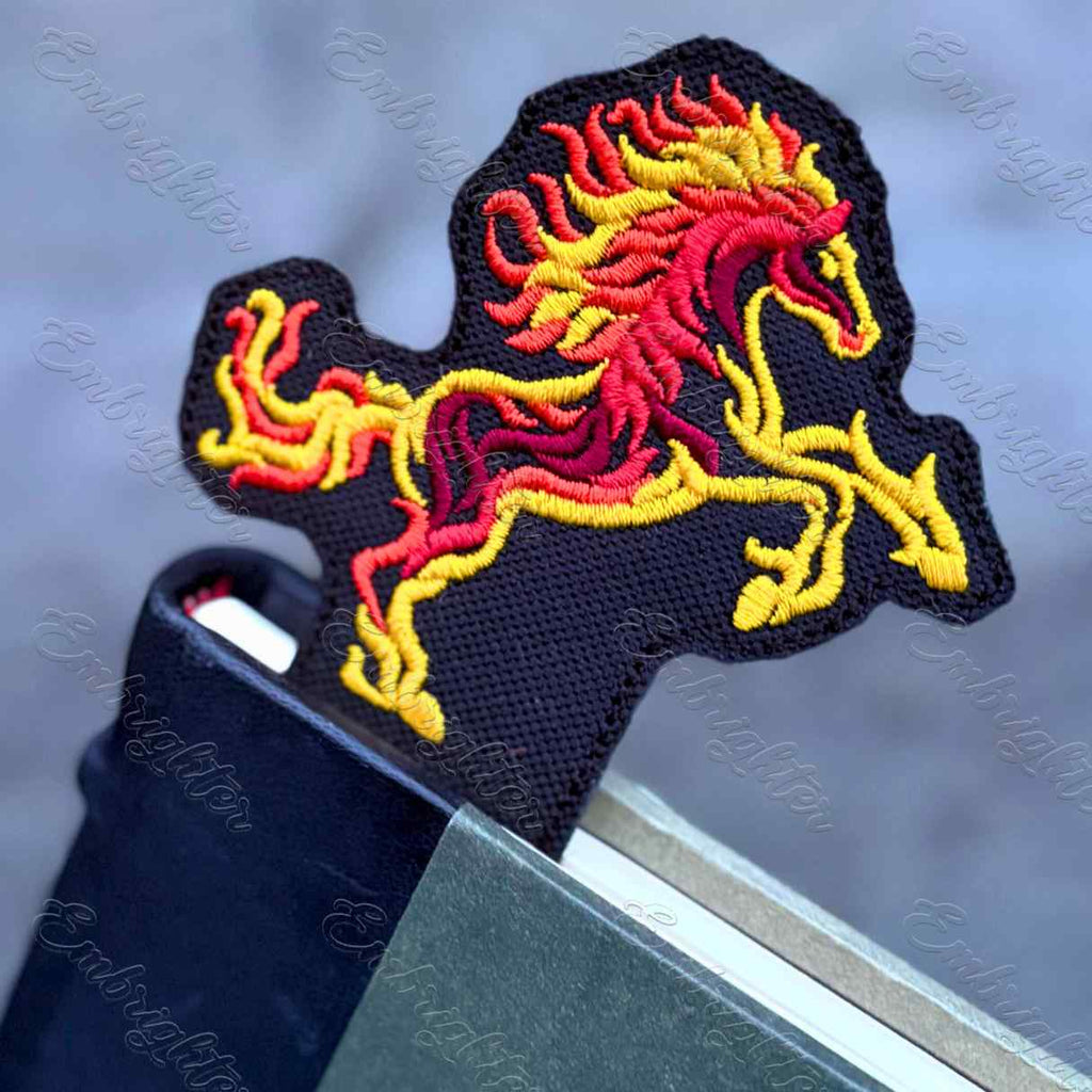 Fire Horse Bookmark ITH Embroidery Design