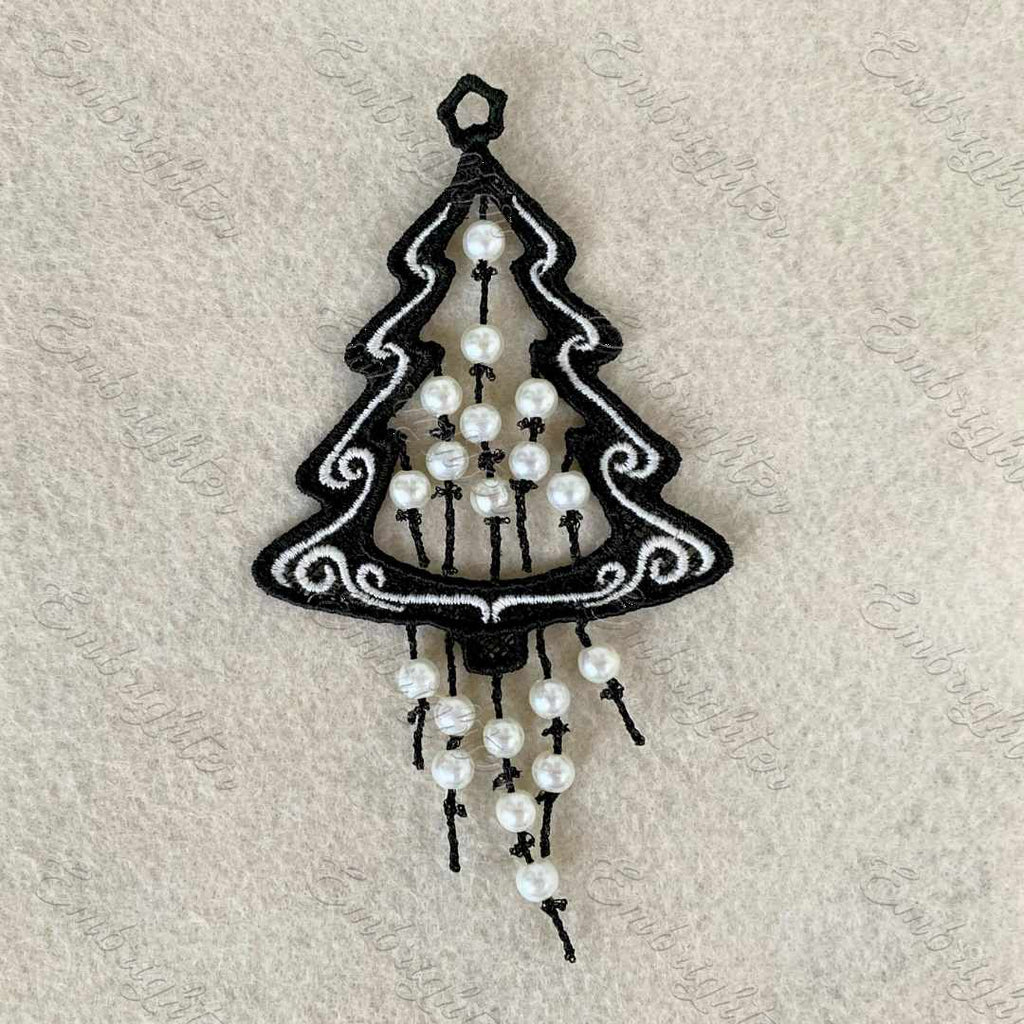FSL Christmas tree with beads embroidery design