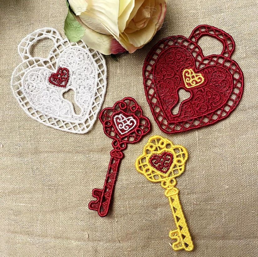 Wedding embroidery design - Couple with heart by Embrighter