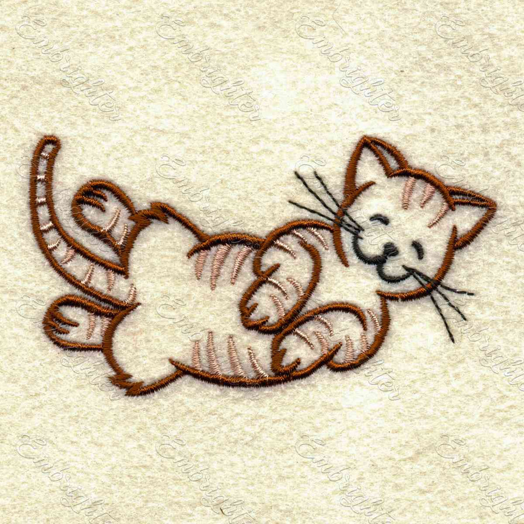 Happy Cat Machine Embroidery Design – Embrighter
