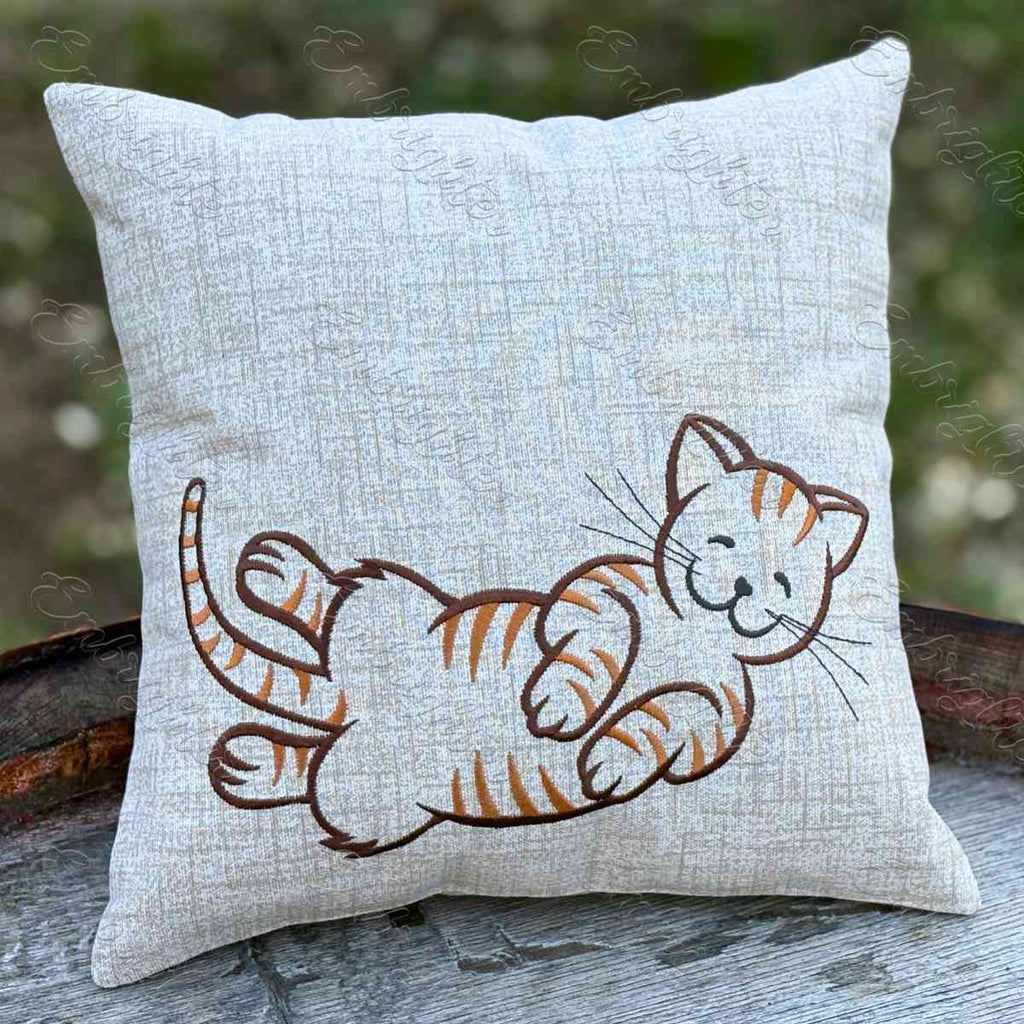 Happy Cat Machine Embroidery Design