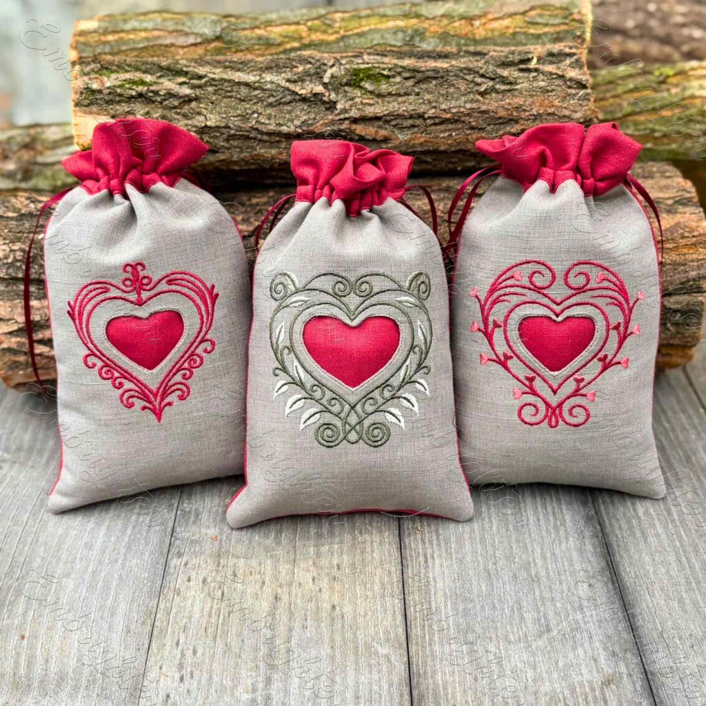 Heart Window ITH embroidery design set