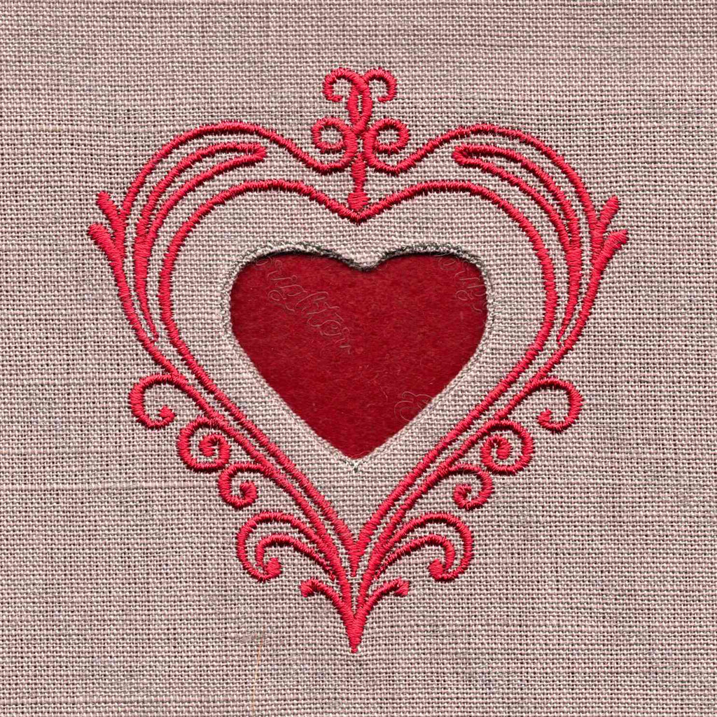 Vine Heart Window ITH embroidery design