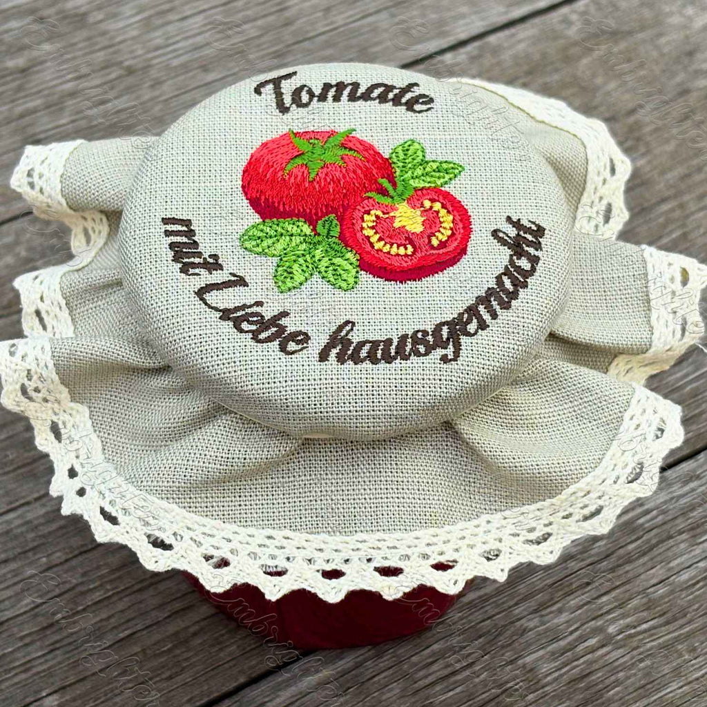 Tomate Deckeldeckchen embroidery design (DEUTSCH)