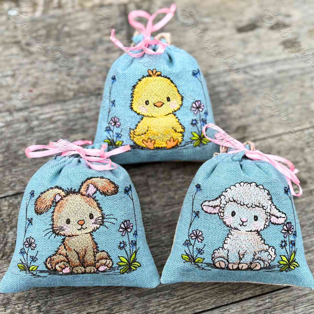 Easter Meadow Friends ITH embroidery design set