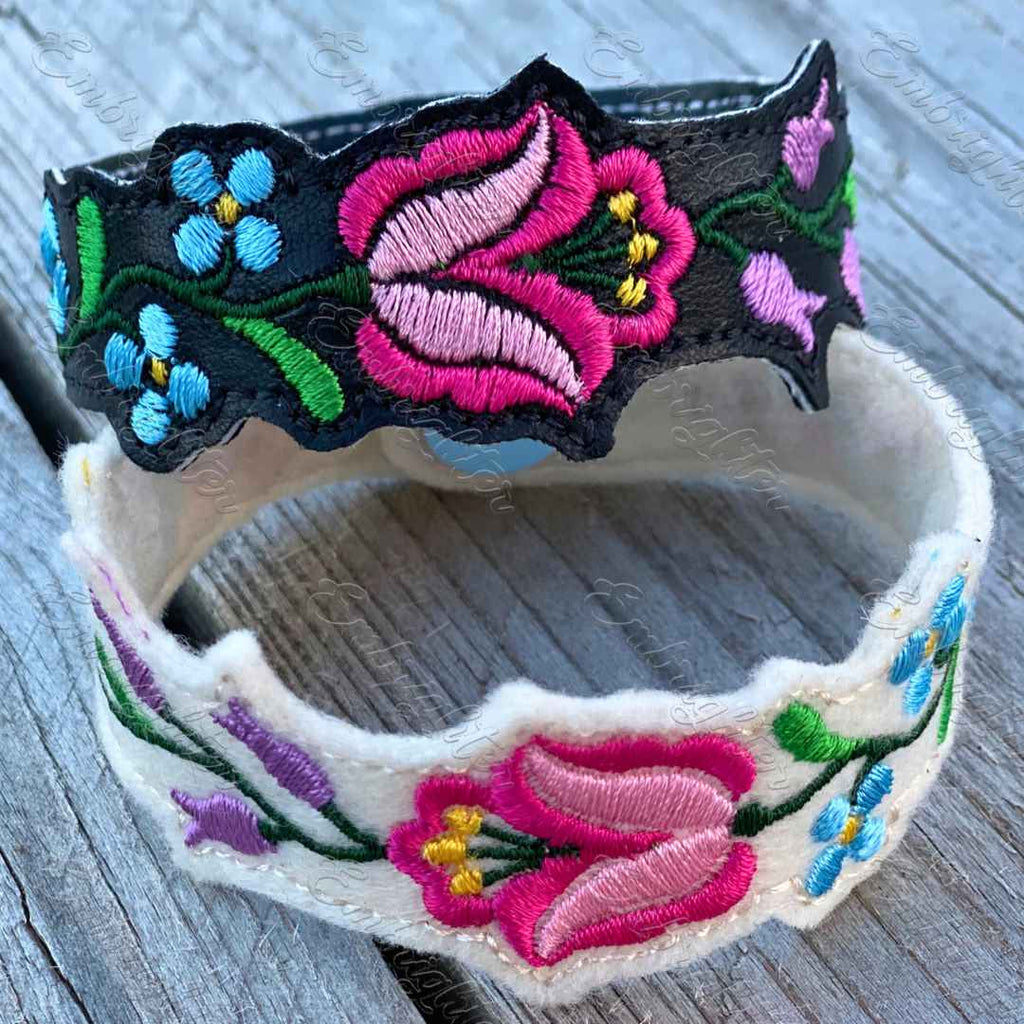 Kalocsa bracelet ITH Eastern European inspired embroidery design