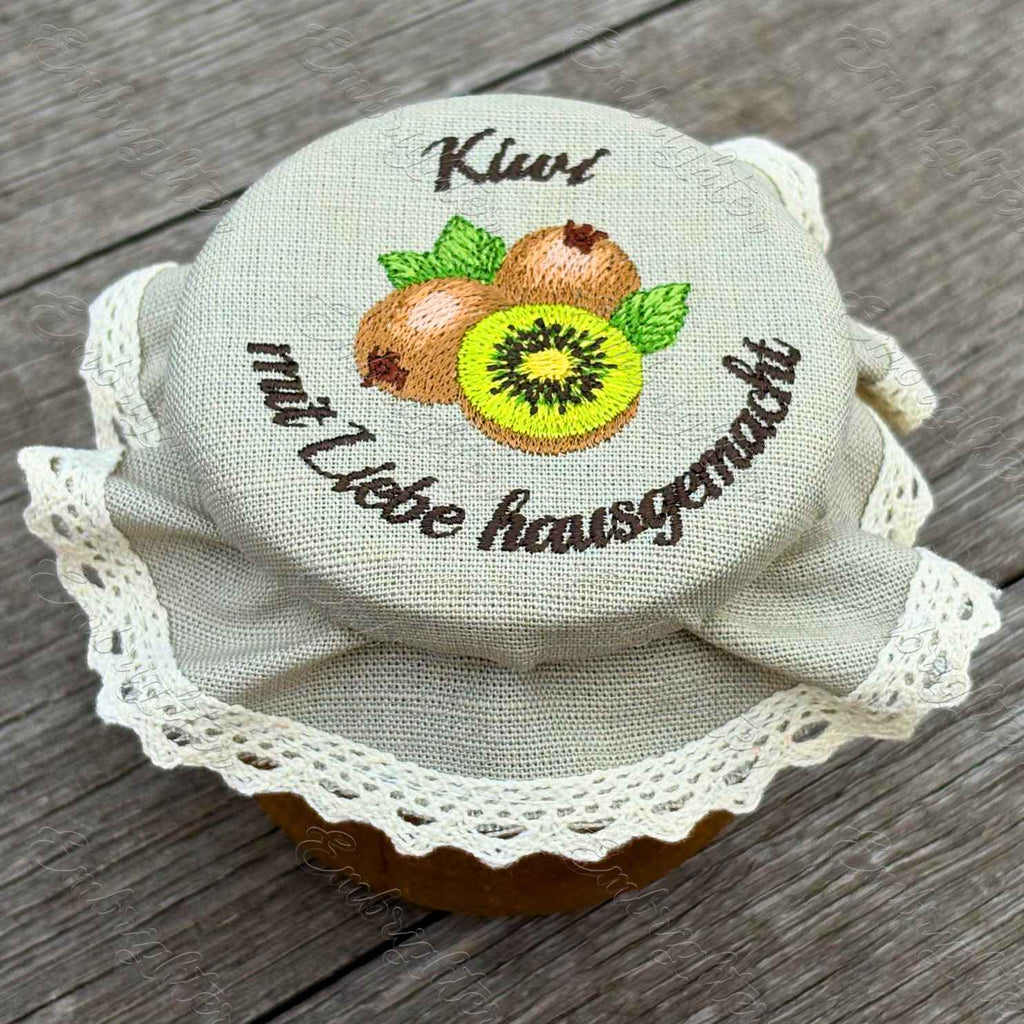 Kiwi Deckeldeckchen embroidery design (DEUTSCH)