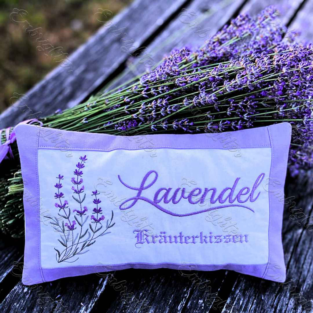 Lavendel ITH Kräuterkissen mit Kissenbezug gross embroidery design ( GERMAN )