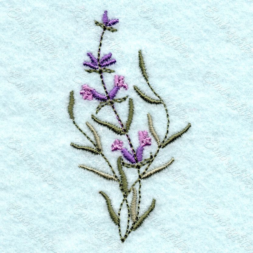 lavender flower embroidery patterns Small lavender embroidery design