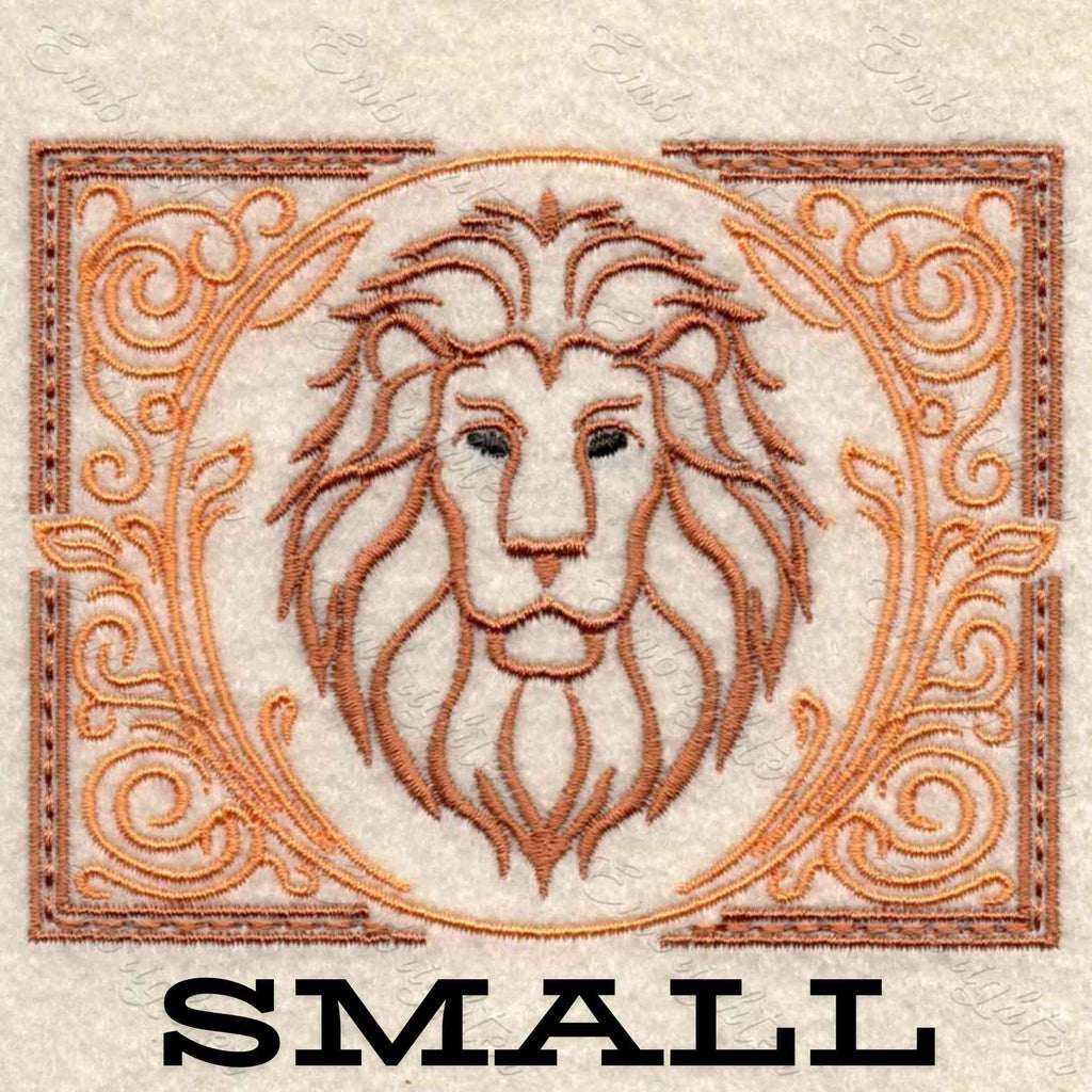 lion embroidery design art nuoveau