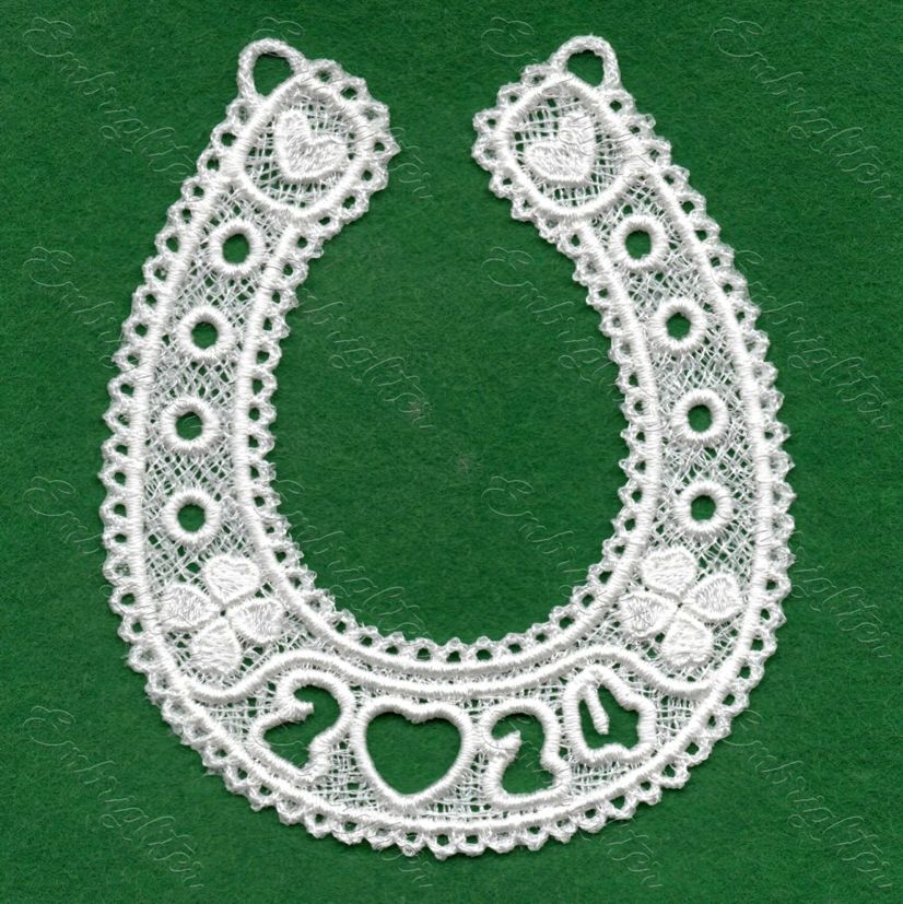 Lucky horseshoe 2024 new year FSL machine embroidery design Embrighter