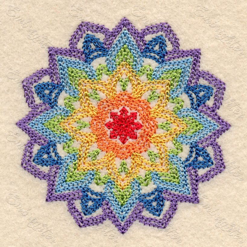 Mandala chain stitch small embroidery design