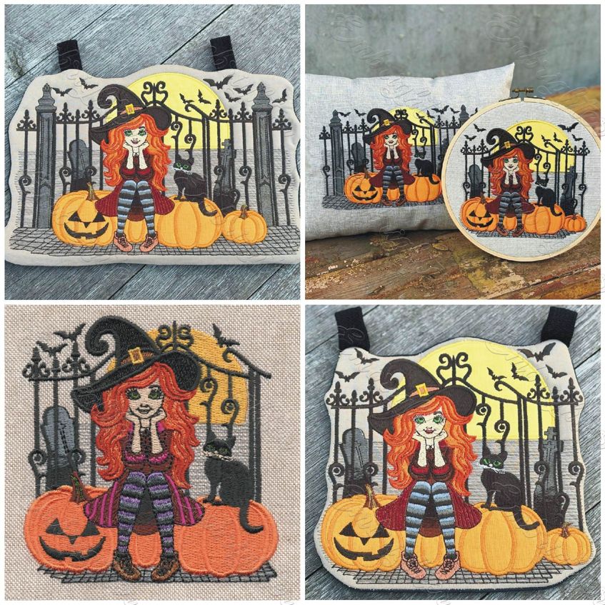 Halloween Night Witch ITH Embroidery Design Megaset ( All Sizes & Versions Included )