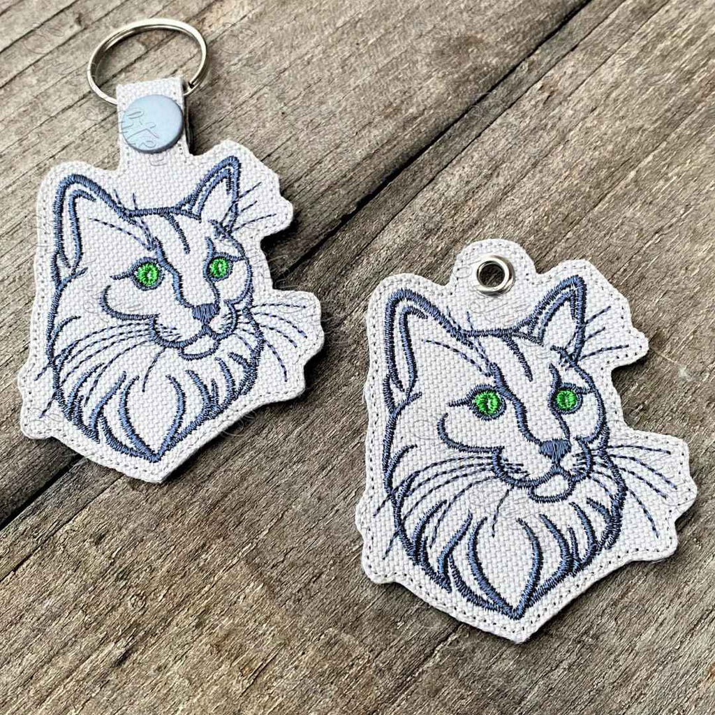 Noble Cat ITH Keychain Embroidery Design