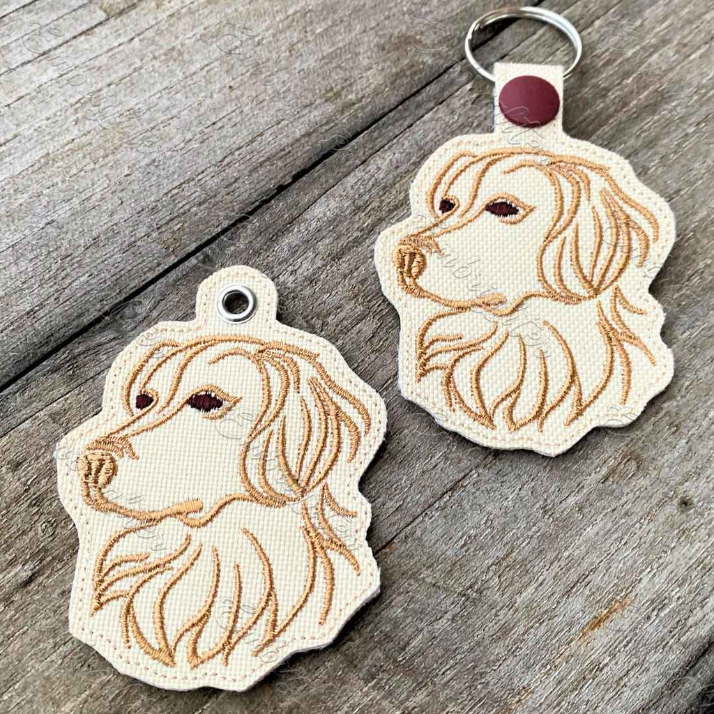 Noble Dog ITH Keychain Embroidery Design