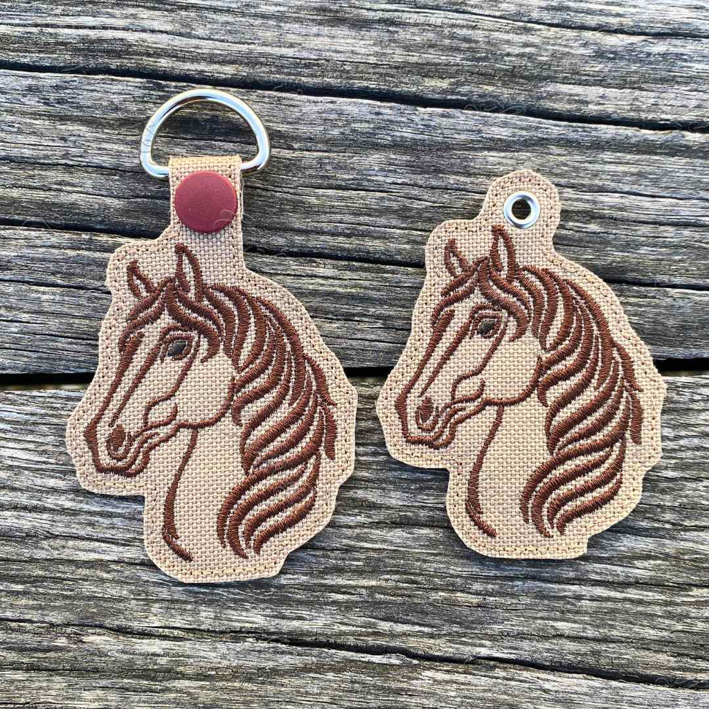 horse ITH keychain machine embroidery design set