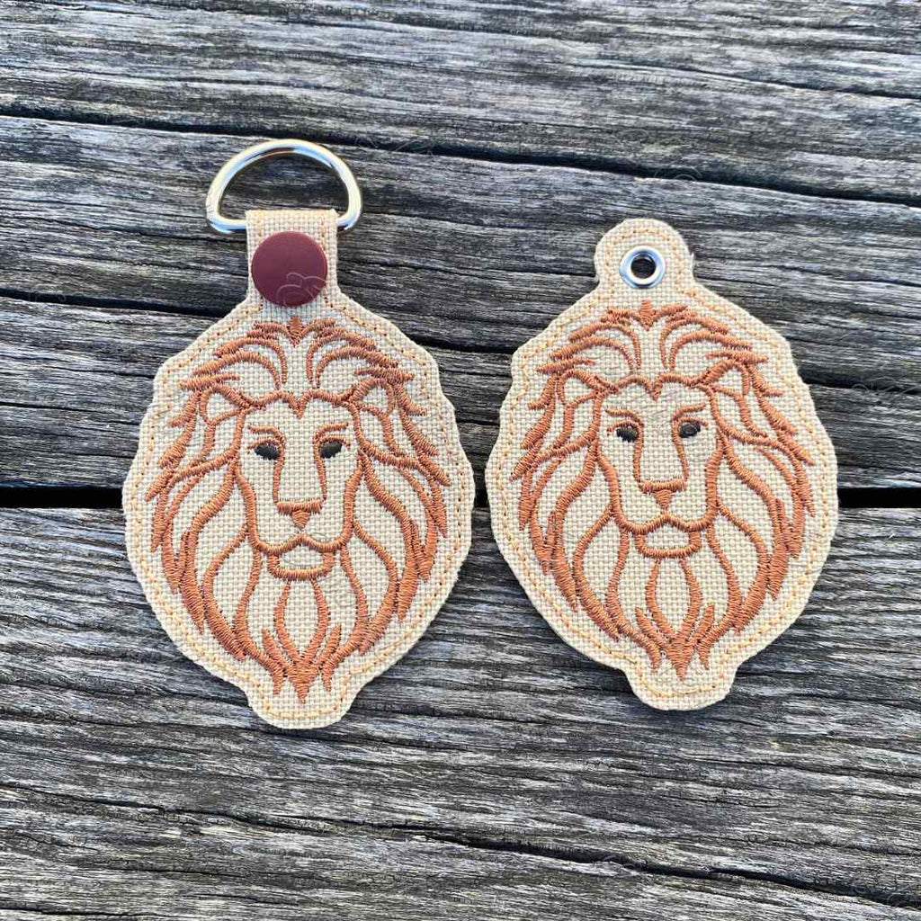 Noble Lion ITH Keychain Embroidery Design