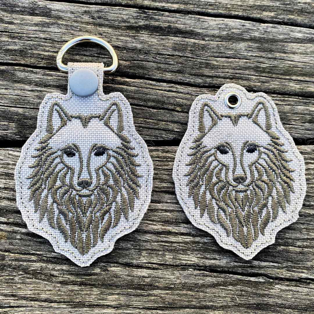 Noble Wolf ITH Keychain Embroidery Design