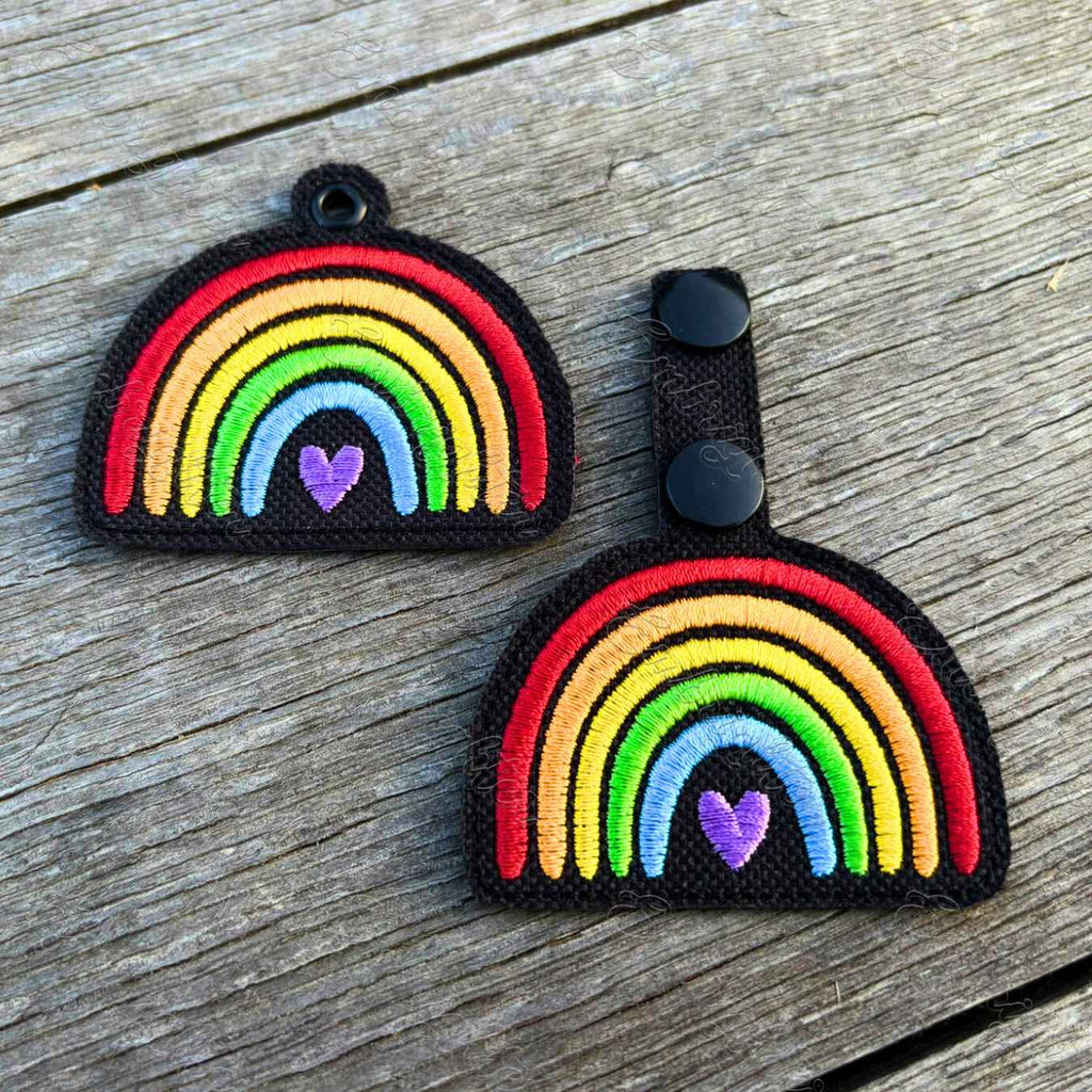 Rainbow Keychain ITH embroidery design