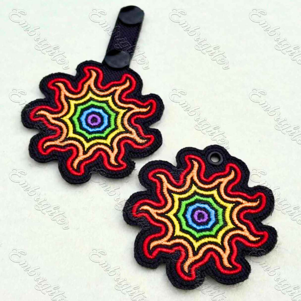 Rainbow Sun – ITH Keychain Embroidery Design