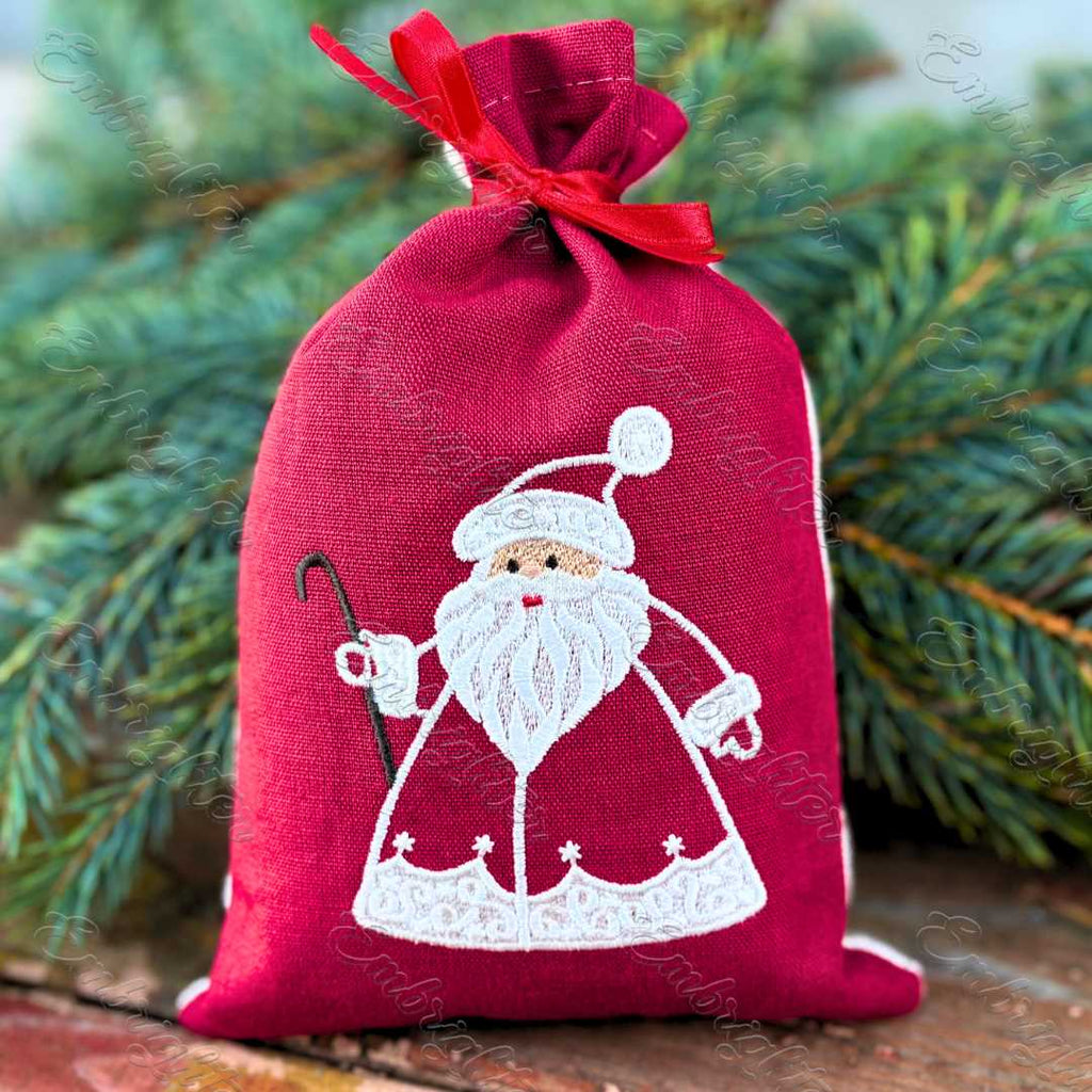 Machine Embroidery Split Santa Santa Claus Four Styles Machine Embroidery Design Set – Embrighter