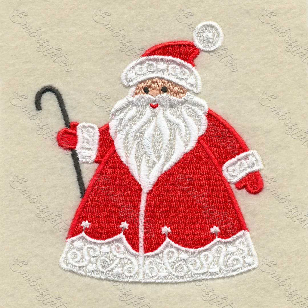 Santa Claus Four Styles Machine Embroidery Design Set – Embrighter