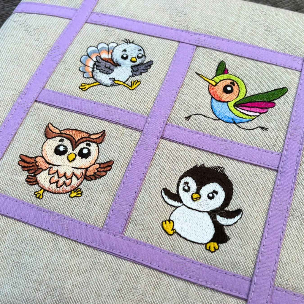 Scampering Birds embroidery design set