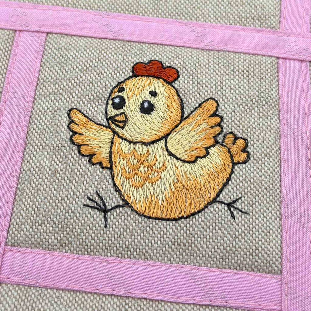 Scampering Chicken embroidery design