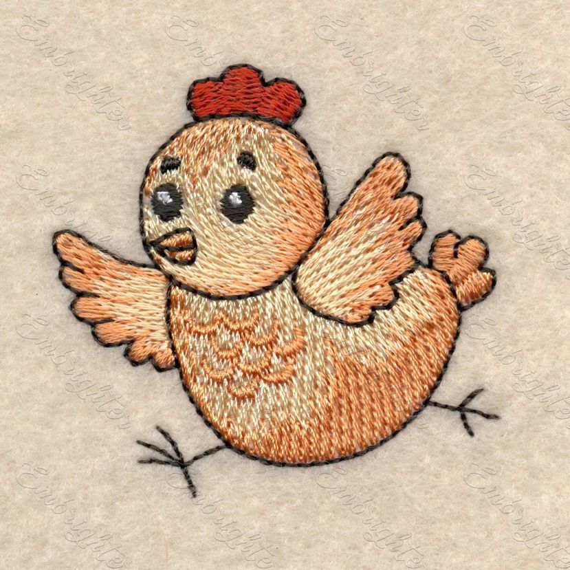 Scampering Chicken embroidery design – Embrighter
