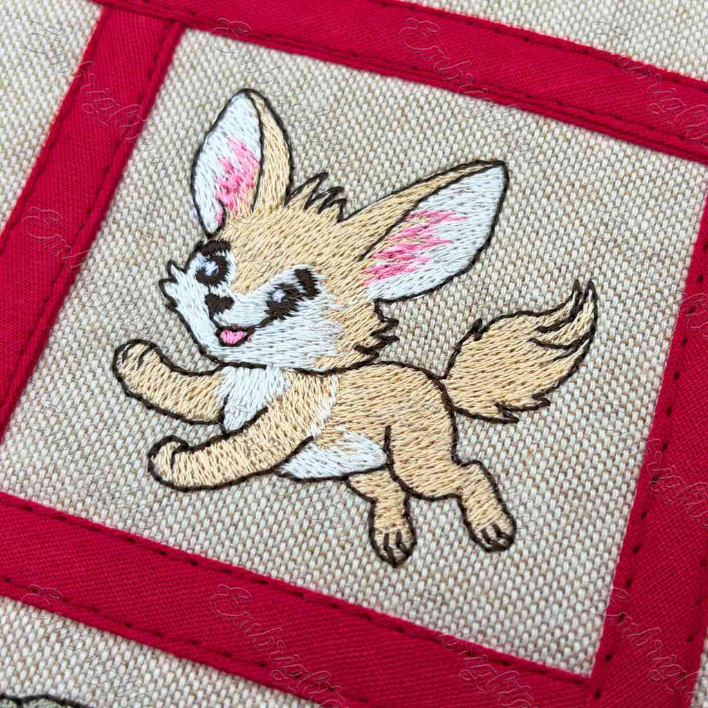 Scampering Fennec Fox embroidery design