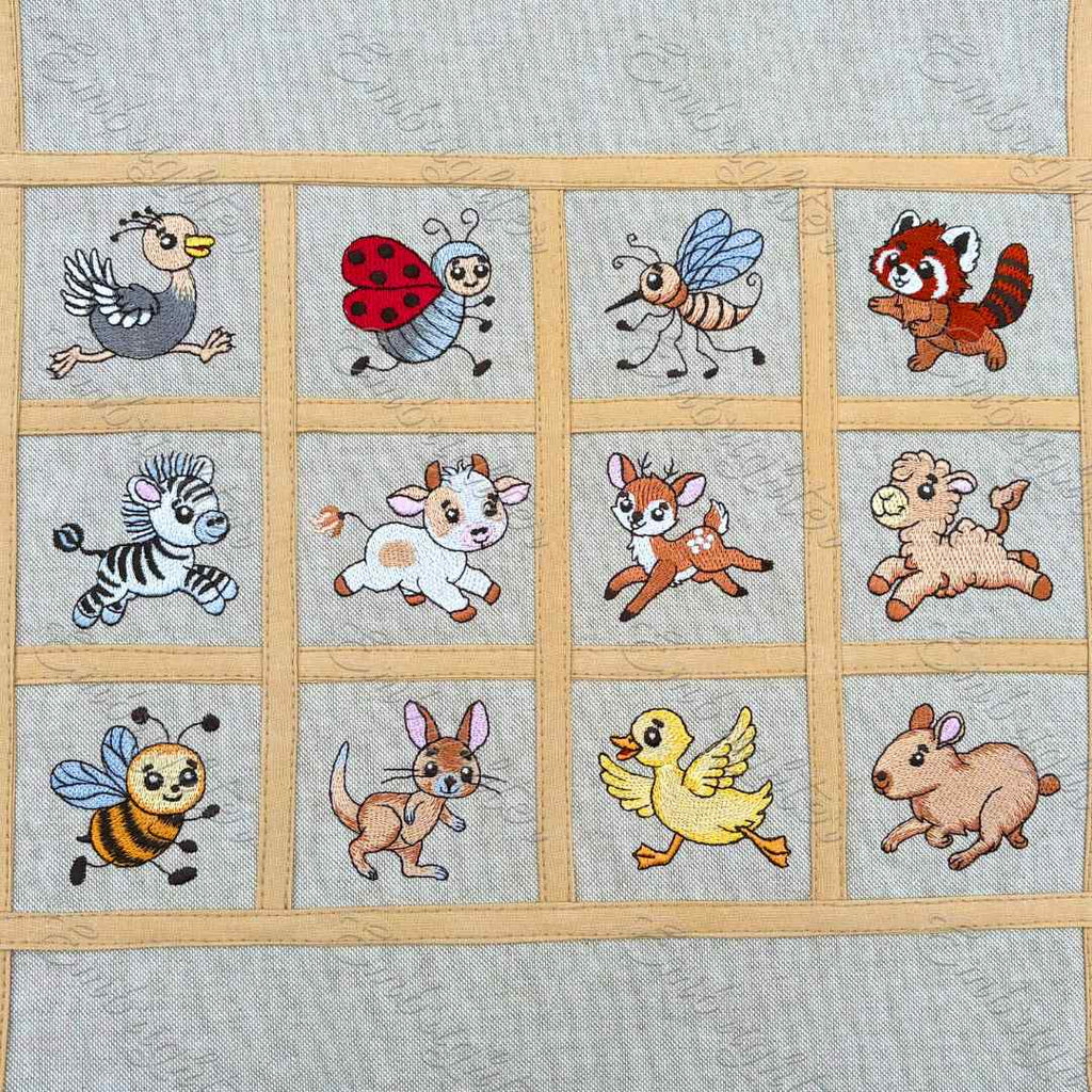 Scampering Friends - 2 embroidery design set