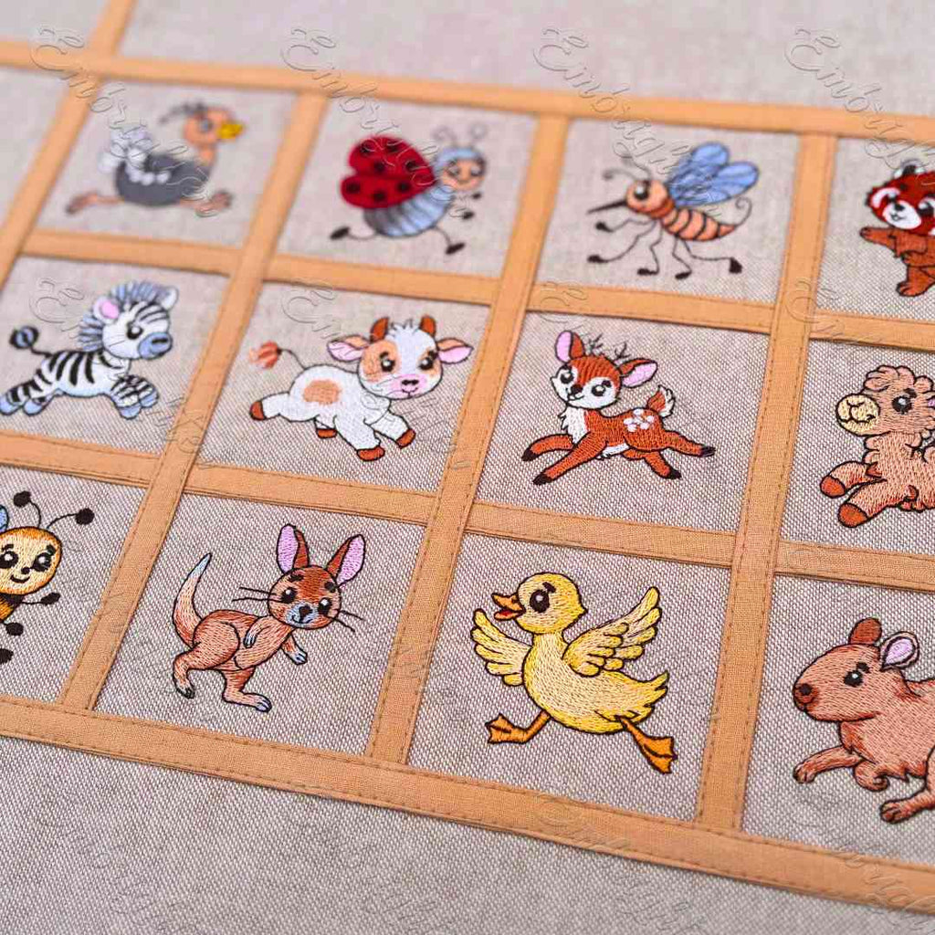 Scampering Friends - 2 embroidery design set
