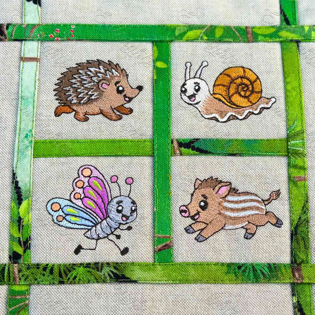 Scampering Woodland and Meadow Animals embroidery design set